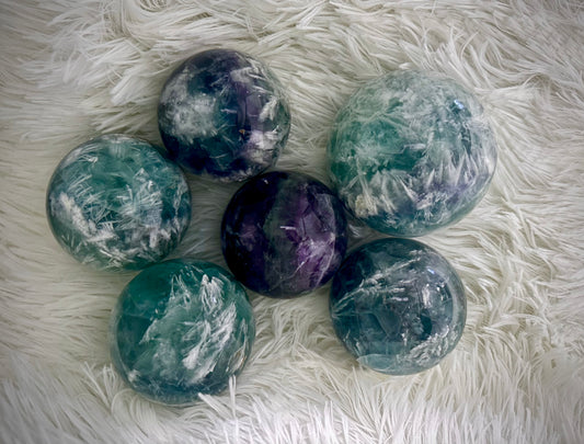 Snowflake Fluorite Sphere