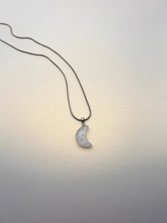 Moon Stone Crescent Necklace