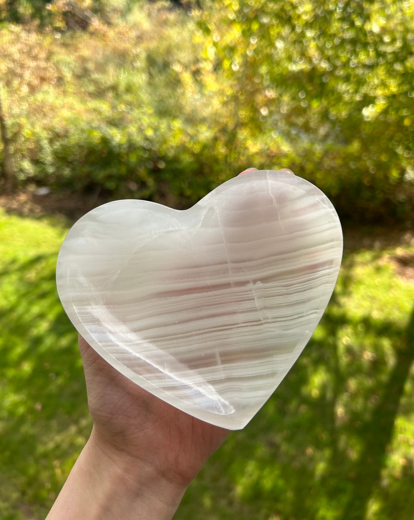 White Onyx Heart Bowls